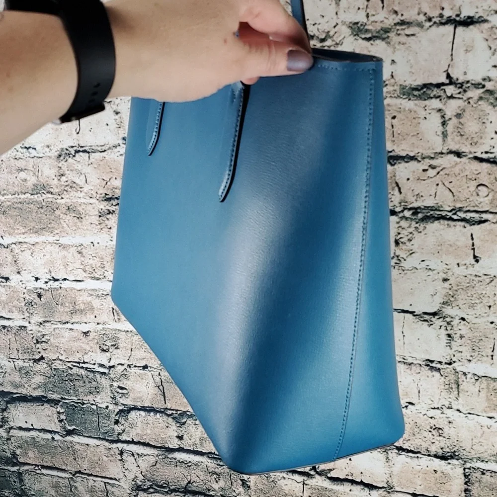 Kate Spade | Harper Peacock Blue Leather Tote Shoulder Bag - Picture 3 of 11